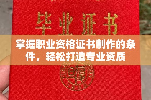 灌南掌握职业资格证书制作的条件，轻松打造专业资质